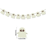 elvesmall Happy Halloween Banner Pumpkin bat pattern Bunting Garland Home Decor for Fireplace Halloween Theme Party Decorations Supplies