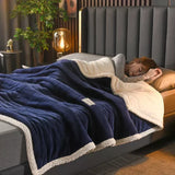 elvesmall  Milk Fleece Autumn Winter Warm Weighted Blankets for Beds European Thickened Beibei Velvet Throw Blanket Warmth Quilt Comforter