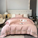 elvesmall   Egyptian Cotton Bedding Set Embroidery Duvet Cover Bed Sheet and Pillowcase Bed Comforter Set Queen King Size Bedding Set