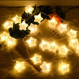 elvesmall  LED Star Lights Smile Star Night Lights String Lights Decoration Battery/USB Recharge Bedroom Decorations Gift Lamps for Kids