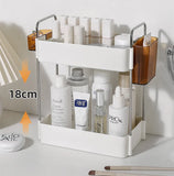 elvesmall  -  INS 2Layers Desktop Skin Care Products Storage Rack Home Seasoning Bottle Cups Rack Study Bookshelf Stationery Sundry Organizer
