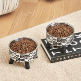 elvesmall  Pet Stainless Steel Bowl Puppy Snack Bowl Large Capacity Antislip Single Bowls Cat Dog Feeding Water Storage Bowl Pet Supplies