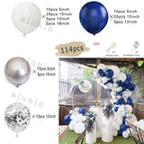 elvesmall Matte Metal Balloon Balloon Garland Arch Kit Birthday Party Decor Silver Latex Baby Shower Wedding Balloons Decoration Supplies