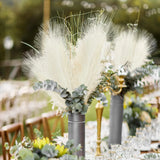 elvesmall 10/30Pcs Fluffy Pampas Grass Artificial Flowers Decoration for Wedding Boho Bouquet Party Home Vase Decor Fake Plant Reed Flower