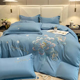 elvesmall New Class a High Precision Cotton Brushed Embroidery Four-Piece Set Pure Cotton Bed Sheet Duvet Cover