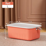 elvesmall Plastic Storage Box with Lid Household Clothes Toys Storage Basket Closet Cabinets Wardrobe Organizer Desktop Sundries Container