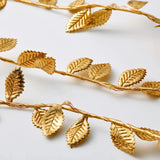 elvesmall 2M 20LED Golden Leaves String Fairy Lights For Wedding Birthday Party Decoration Home Garden Artificial Plant Garland Vine Light