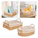 elvesmall Woven Storage Baskets Kitchen Organizer Handwoven with Handles Cosmetic Box for Breakfast Fruit Bedroom Bathroom Home Decorative