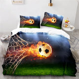 elvesmall Sports 3D Football Bedding Set And Pillow Case Double Size Household Textile Product Decoration Teenager Room Soccer Duvet Cover