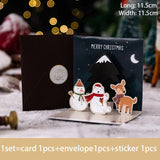 elvesmall 3D Pop UP Santa Cards Folding Merry Christmas Greeting Cards Xmas Gift for New Year Blessing Postcard Thank You Cards Decoration
