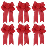 elvesmall 6 Pieces Christmas Bows Holiday Christmas Wreaths Bows Xmas Tree Decoration Bowties DIY Gift Wrapping for Home Party Decor