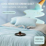 elvesmall Summer Cooling Blanket Breathable Cool Down Air Condition Quilt Lightweight Summer Comforter with Double Side Cooling Fabric