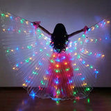 elvesmall  Led Dance Fairy Wing Cloak Children Dancers Colorful Butterfly Wing Stage Performance Belly Dancing Carnival Party Photo Props