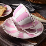 elvesmall 1set European Elegance Candy Colored Ceramic Coffee Cup with Matching Saucer Perfect for Coffee Afternoon Tea Set Drinkware Gift