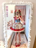 srczz  -  Summer Japanese Sweet Lolita Skirts Suits Women Kawaii Bow Lace Slim Y2k Crop Tops + Cute Design Print Mini Skirts 2 Piece Set