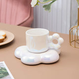 elvesmall  -  Ceramic coffee cups and exquisite mugs and saucers set girls' high-value cherry blossom cups are luxurious and luxurious.