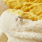 elvesmall Warmth Duvet Cover Dual Use Blanket Artificial Cashmere Warm Winter Blanket Soft Cozy Fleece Quilt Cover Plush Blankets for Beds