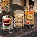 elvesmall Transparent Rotating Dustproof Jewelry Box Multilayer Bracelet Earring Hairpin Jewelry Display Rack Storage Box Organizer Case