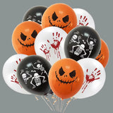 elvesmall 18pcs/set 18inch Orange Stars Foil Balloons Gold Confetti Black Latex Ball Halloween Kids Birthday Party Decors Inflate Balls