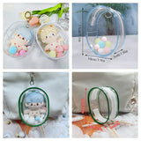 elvesmall 10CM Doll Display Storage Bags Transparent Doll Organizer Boxes Plush Doll Storage Pouches Clear Keychain Wallet Bag Mystery Box