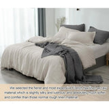 elvesmall Bedding set 100% Linen Duvet Cover Set King, 3pcs Washed Soft French Flax Natural Linen, 1 Linen Duvet Cover and 2 Pillowshams,
