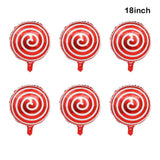 elvesmall Christmas Candy Cane Foil Balloons Xmas Red Green Sweet Candies Balloon Christmas Gift Box Ballon Birthday Party Home Decoration