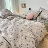 elvesmall Ins Nordic Duvet Cover Set 2024 Summer New Twin Queen Size Kids Adult Flat Sheet Pillowcase No Filler Fashion Bed Linens