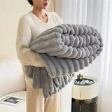 elvesmall Blanket New Artificial Rabbit Plush Autumn Comfortable Warm Blankets for Beds Soft Coral Fleece Sofa Throw Thicken Bed Sheet