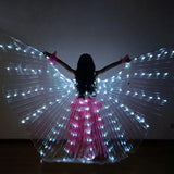 elvesmall  Led Dance Fairy Wing Cloak Children Dancers Colorful Butterfly Wing Stage Performance Belly Dancing Carnival Party Photo Props