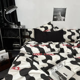 elvesmall Bed Linen Duvet Cover Stripe Boys Girls Twin Queen Size Duvet Cover Pillowcase Bedding Adult INS Style Home Textile Nordic Sling