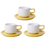 elvesmall  -  3 Sets Coffee Cups Set Ceramic Cups and Saucers Set Family Tea Cup Set Cups and Mugs Drinkware  British Coffee Cups