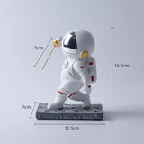 elvesmall  Creative Astronaut Fencing Model Small Ornament Home Living Room Entrance Children's Room Decoration Gift Hand-made