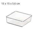 elvesmall Clear Drawer Organizer Transparent Drawer Divider Storage Box Bins Case for Utensil Cosmetic Groceries Kitchen Tableware