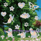 elvesmall Rainbow Suncatcher Window Stickers PVC Cat Butterfly Prism Glass Wall Sticker Home Kids Bedroom Decoration Self Adhesive Decal