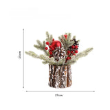 elvesmall 25cm Flocking PE Simulation Christmas Pine Cone Tree Decoration High-quality Home Window Desktop Ornaments Mini Christmas Tree