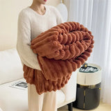 elvesmall New Imitation Rabbit Velvet Autumn Warm Blankets for Beds Soft Fluffy Coral Fleece Throw Blankets for Sofa Warmth Bed Sheets