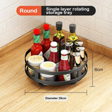 elvesmall  Rotatable Kitchen Storage Rack kitchen Accessories Spice Storage Rack Clean Storage 360 Degrees Rotatable Organizer Turntable