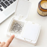 elvesmall Plastic Storage Box with Lip Cover Household Desk Drawer Sundries Organizer Cotton Swabs Cotton Pad Container Mini Jewelry Box