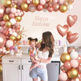 elvesmall Rose Gold Balloon Garland Arch Kit Birthday Party Decor Foil Latex Ballon Wedding Birthday Party Baby Shower Balllon