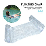 elvesmall Water Hammock Recliner Portable Inflatable Floating Swimming Mattress Foldable with Sequins Swimming Pool Accessories