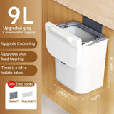 elvesmall  Wall Mounted Cabinet Trash Can with Lid Basket Storage Bucket Household Organization Rack Modern Home Bathroom Kitchen Trash Can
