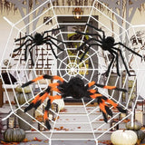 elvesmall Horror Halloween Spider Web Giant Stretchy Cobweb for Yard Outdoor Haunted House Bar Decoration Supplies Halloween Party Props