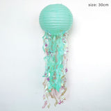 elvesmall DIY Little Mermaid Theme Party Jellyfish Lantern Under The Sea Happy Birthday Party Decor Kids Baby Shower Scene Layout Props