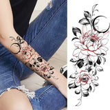 elvesmall Women's Fashion Flower Temporary Tattoos Sticker Fake Rose Feather TatooS Decal Waterproof Body Art Legs Arm Tatoos For Women