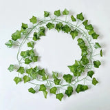elvesmall 2.1m Artificial Plant Vine Green Ivy Leaf Garland Silk Wall Hanging Vine Home Garden Decoration Wedding Party DIY Garland Leaves