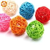 elvesmall 10PCS 3/4/5CM Round Shape Mutil Colors Rattan Ball Sepak Takraw For Christmas Birthday Party & Home Wedding Party Decoration