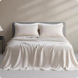elvesmall  100% pure linen bed sheet set, breathable and durable, suitable for hot sleepers, 4 piece set - 1 sheet, 1 sheet, 2 pillowcases