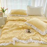 elvesmall Korean Seersucker Summer Thin Quilt Air Condition Comforter Bed Cover Skin Friendly Blanket Single Double Single Quilt Bedding