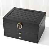 elvesmall Large Jewelry Storage Box Multi-Layer Organizer For Jewelry Necklace Earring Leather Jewellery Storage Packaging Display Boxes