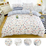 elvesmall Good Quality 100% Cotton Bedding Set: 1 Duvet Cover 2 Pillowcases 1 Sheet, Soft Breathable for Single or Couple Bed, 20 Sizes